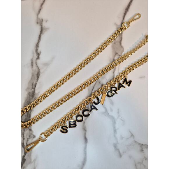 Marc Jacobs Gold Crossbody Chain Strap – Like New, Logo Letter Charm Design - Picture 1 of 4